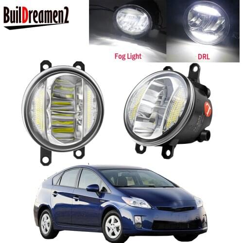 2in1 Car Left + Right LED Fog Light Assembly DRL Daytime Running Lamp 30W 8000LM 12V For Toyota Prius 2009 2010 2011 2012