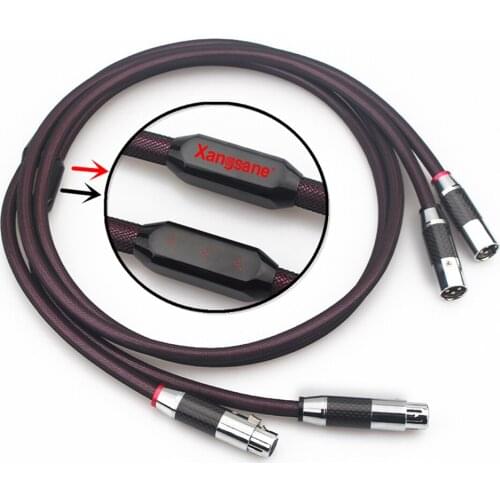 Sterling Silver XLR Balance Cable HiFi Audio 4N Pure Silver Conductor Carbon Fiber XLR Plug
