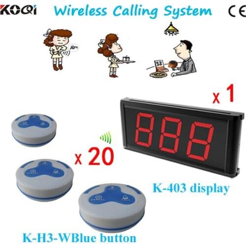 Wireless Calling System Restaurant Coaster Caller,Waiter Call Buzzer With Display Show 3 Digit Number