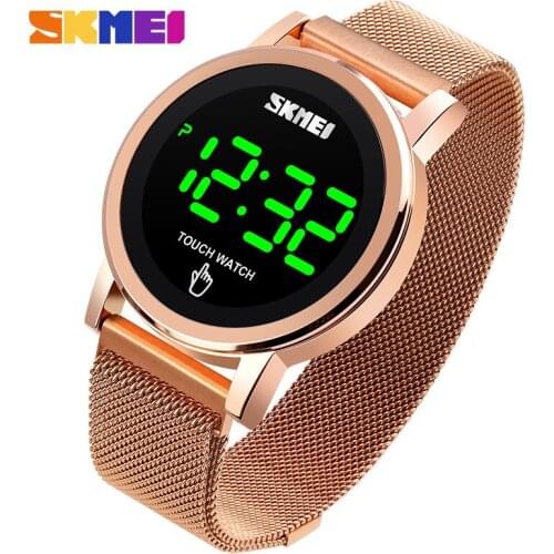 SKMEI LED Touch Screen Waterproof Digital Wristwatches Luxury Stainless Steel Men Watches Male Clock reloj hombre 1668