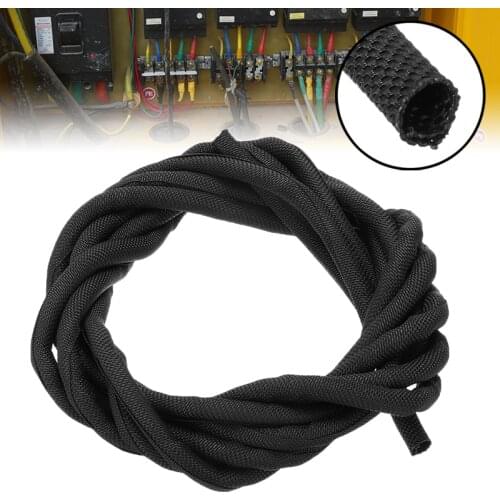 Black Wrap Braided Cable Sleeve 5mm*300cm General Wire Pipe Hose Indoor Wiring Protection Flexible Nylon Sleeve Mayitr