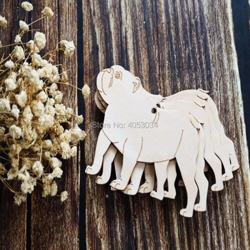 Wooden Bull Dog Standing Bred English Craft Shape Ply Domestic Animals