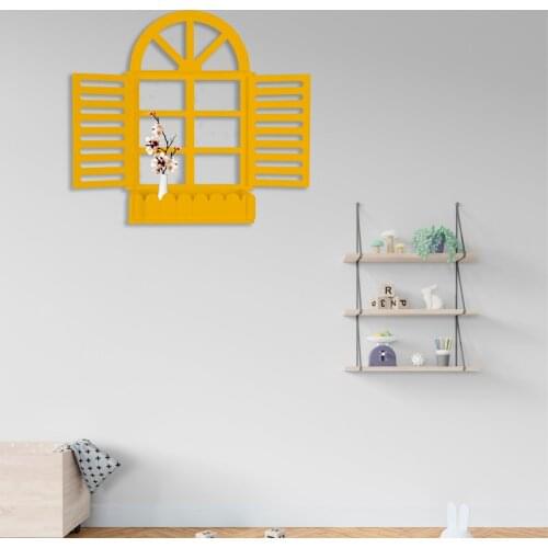 Wooden Blinds Decorative Blinds Wall Shelf Flowerpot Wall Decor Window Model Decorative Window Pattern Home Decoration Garden