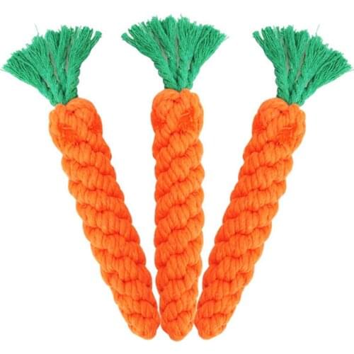 1 Pcs Carrot Shaped Knot Ropes Pet Dog Toys Chew Cat Toy Safe Toys for Small Dogs Molar Biting Playing Products Dog Accessories