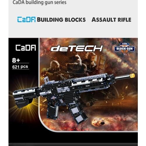 DIY 621PCS M4A1 Carbine Rubberband Gun Model Building Block Military City high-tech Launch Gun Toys for Kids