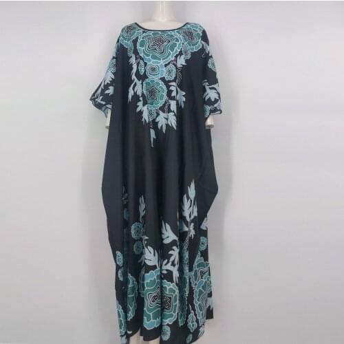 Dubai Muslim Robe Noir Womens African Dress Casual Robe Middle East Clothing Printing XL Loose African Long Skirt Prom Dresses