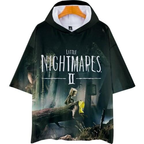 Game Little Nightmares T Shirt 3D Men Hooded T-shirts Summer Short Sleeve Top Harajuku Streetwear Horror Adventure Game Clothes