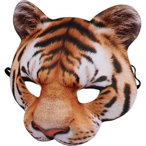Halloween 3D Tiger Animal Half Face Mask Masquerade Party Cosplay Costume Animal Masks Props Dropshipping
