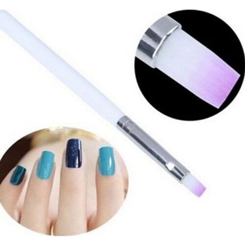 1PC Purple Head UV Gel Drawing Painting Brush Nail Art Pen Phototherapy Brush Gradient brush White handle For Manicure DIY Tool