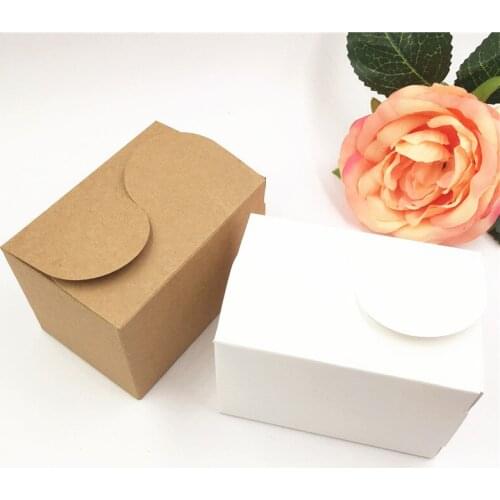 30Pcs/lot Handmade Kraft Paper Cake 9x6x6cm Boxes For Cookie Candy Nuts Holiday Birthday Dessert Cardboard Paper Storage Boxes