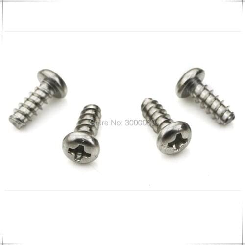 M2.2*6mm Stainless Steel 304 Cross Recessed Round Head Tapping Screws With Flat End 500pcs/Lot