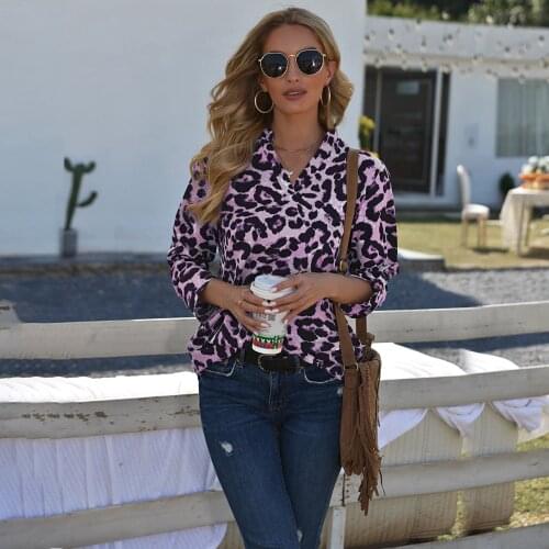 Fashion Leopard Print Aesthetic Women Shirts Long Sleeve V Neck Y2k Tops Shirt Female Casual Blouse Tops Clothes Blusas Рубашки