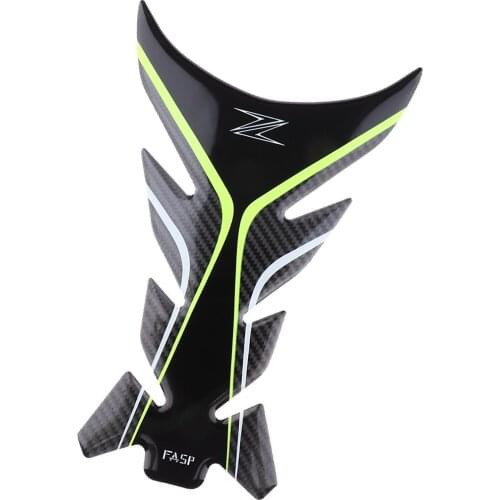 5D Printed Carbon Fiber Fuel Tank Decal Gas Cap Pad Cover Protector Reflective Sticker for Motorbike ATV Scooter (Green)