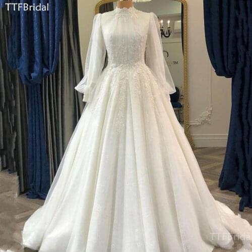 New Arrival Elegant Lace Appliques Wedding Dress Long Sleeve Bridal Dress Wedding Gown Vestidos de Novia Robe de Mariée платье