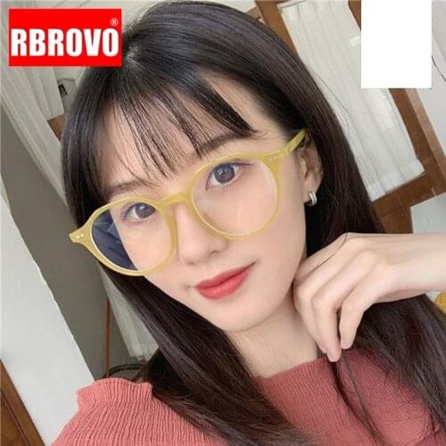 RBROVO 2021 Retro Glasses Women Vintage Anti-blue Light Glasses Women Brand Eyeglasses Women Luxury Lentes De Lectura Mujer