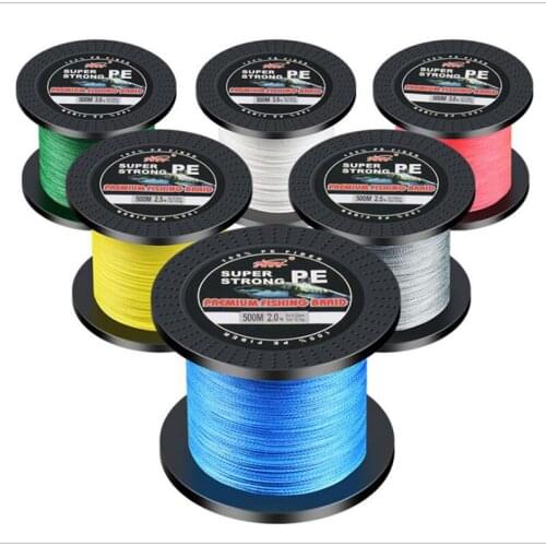 PE Braided Fishing Line Multifilament 500M 4 Strands Cord
