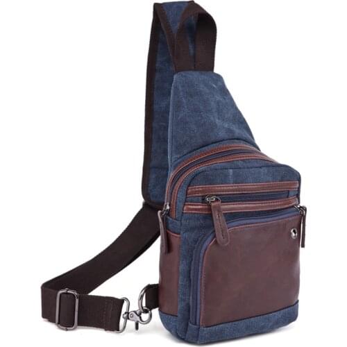 Man Fashion Casual Travel Chest Bag Sling Earphone Pouch Men Crossbody Bags Shoulder Multifunction Small Travel Bag