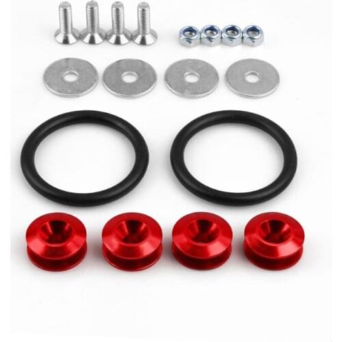 Rolling Gears JDM Bumper Quick Release Front Rear Bumper Fasteners Washers, 4 x O-Ring, Aluminum Fasteners Washers Bolts Kit