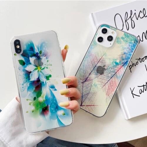 Flower Clear Phone Cases For iPhone 12 Mini 11 Pro Max X XR XS Max for iphone 6s 7 8 Plus SE 2020 Soft Transparent Back Covers