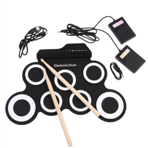 Hand roll Silicone Folding Drum Portable USB Electronic Drum Electric Drum Jazz Drum Portable Hand Roll Electronic Drum GU07