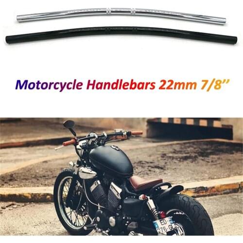 Motorcycle 22mm Handlebar 7/8 ''Flat Handle Bars Retro Bike Moto Steering Wheel for Cafe Racer Bobber Chopper Tracker Scrambler