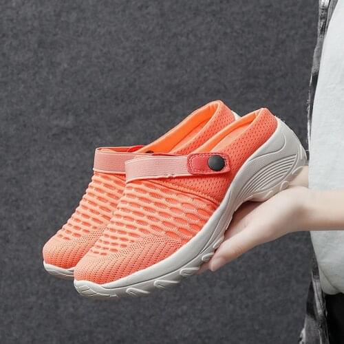 2021 New Women Shoes Casual Increase Cushion Sandals Non-slip Platform Sandal For Women Breathable Mesh Outdoor Walking Slippers
