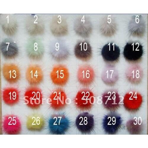 Free shipping!!!!500pcs mink fur ball embellishment sew trim for DIY craft hair accessory 30mm pink