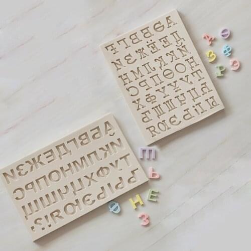 Russian Alphabet Silicone Mold Fondant Cake Decoration Mold Sugarcraft Chocolate Baking Tool Kitchenware For Cakes Gumpaste Form
