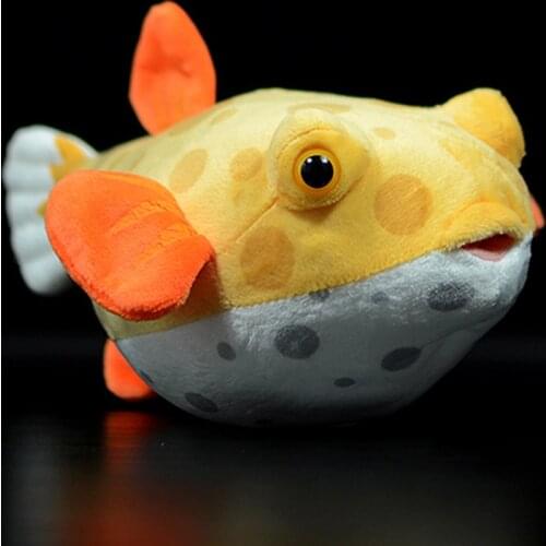 Cute Simulation Boxfish Aracana Rosapinto Real Life Stuffed Plush Toy Super Soft Fish Ocean Animal Doll Model For Boys Kids Gift