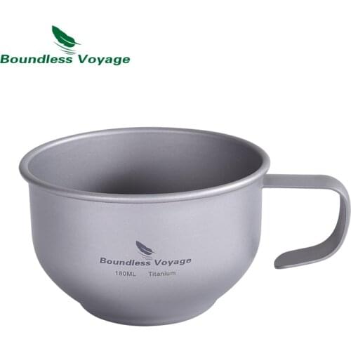 Boundless Voyage Titanium Coffee Cup Water Wine Tea Mug Portable Single-wall Drinkware 180ml