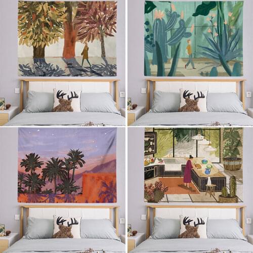 Boho Decoration Home Decor Tapestry Psychedelic Hanging Wall Cloth Kawaii Room Decor Tapestries Carpet Hippie Decoration Mural