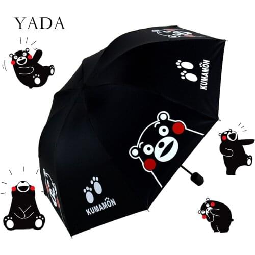 YADA INS Fashion 3-Folding Bear Pattern Umbrella Fold Women UV Rainproof Cartoons Umbrella Parasol Rain Sun Umbrellas YD200161