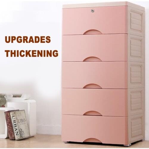 Five-layer box drawer plastic multi-layer drawer type collection cabinet baby closet toy clothes sorting box Storage Drawers