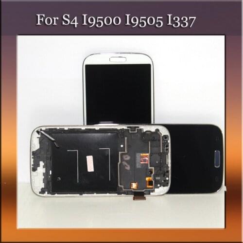 Good Quality LCD Replacement For Samsung Galaxy S4 i9500 i9505 i337 Phone LCDs Display Digitizer+Bezel Frame