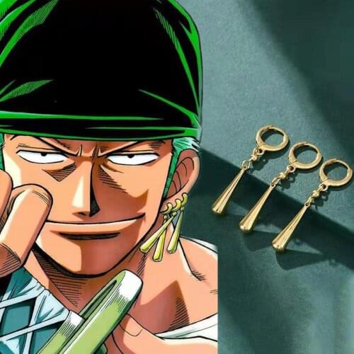 Anime Roronoa Zoro 3PCS/SET 925 Sterling Silver Drop Stud Earrings Women Ladies Fashion Jewelry Girl Earstuds Cosplay Props Gift