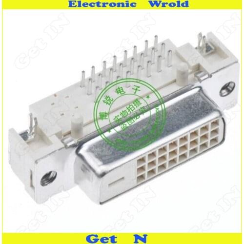 20pcs High-quality Spot Supply Taiwanese DVI 24+1 Connector 90degree Cruved legs DVI Adapter