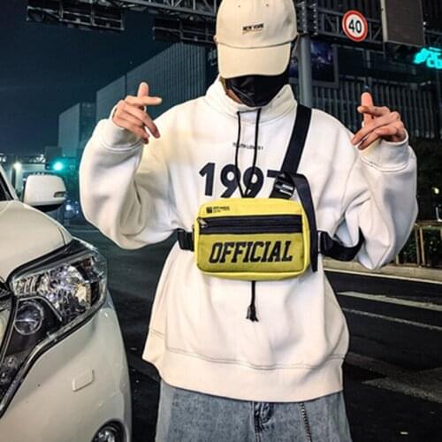 2021 ins new type function hip-hop tactical bag three shoulder straps functional vest chest bag mobile phone bag