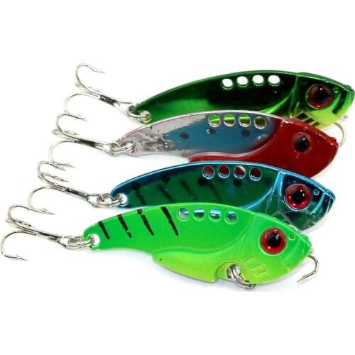4pcs Vibration Fishing Lure 5.5cm 11g Metal Trolling Spoon Swimbait Wholesale Jig Fishing Lure Hard Bait Metal Blade Lures