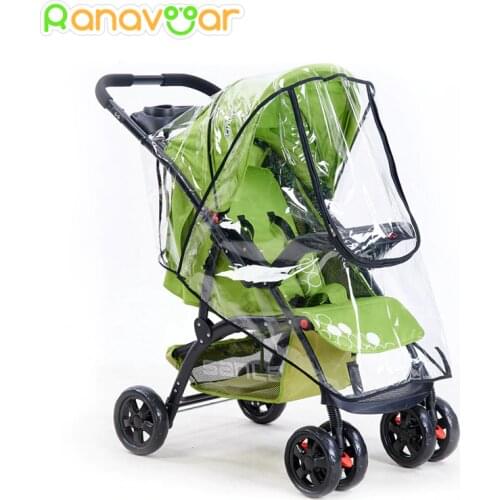 Ranavoar Baby Stroller Accessories Universal Waterproof Rain Cover Wind Dust Shield Zipper Front Open Pushchairs