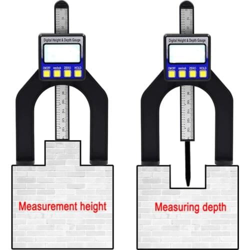 0-80mm Digital Depth height gauge Caliper Digital Tread Depth Gauge LCD Magnetic Self Standing Aperture