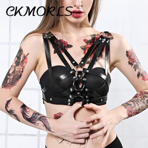 CKMORLS Sexy Goth Leather Harness Belt Women Body Bondage Bra Underwear Waist Straps Suspenders Belts Sex Lingerie Prom Dresses
