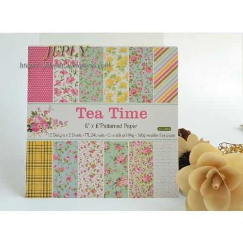 Flowers Series Scrapbooking Paper Pack Craft Paper Art Card Card Making 6"x 6" 24 Sheets /pack