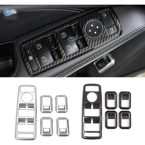 For Mercedes Benz A B C E G CLA GLK GLA GLE Class W204 G500 W212 W166 5pcs Car Door Window Glass Lift Switch Button Cover Trim