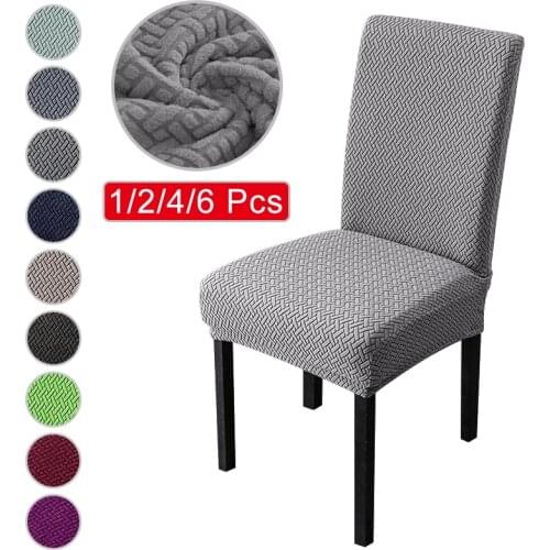 1/2/4/6 Universal Size Chair Cover Choice of Two kinds materials Plush Polar Fleece Spandex Velvet PU Stretch Chair Covers