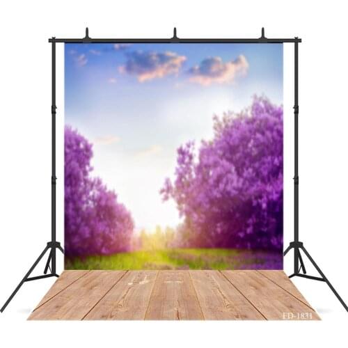 Purple Flowers Bokeh Wall Wood Floor Photography Backdrops Vinyl Backgrounds for Photo Studio Children Baby Shower Photophone