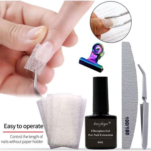 Prepared Nail Extension Fiber Sheet Plus Fiber Glue Set Bottom Sealing Layer Phototherapy Lacquer Quick Coat Nail Art Tips