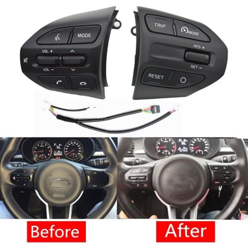 Car multimedia steering wheel button For KIA K2 RIO 2018 2019 RIO X LINE Buttons Bluetooth Phone Cruise Control Volume
