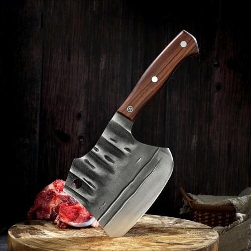 Air Hammer Forged Camping Survival Axe 5cr15mov Stainless steel kitchen butchers knife with ebony handle