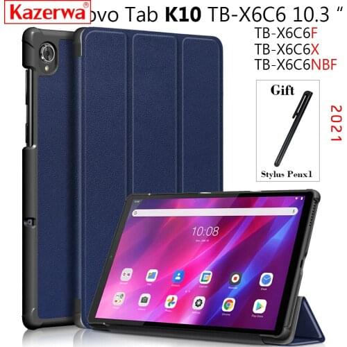 Magnetic Smart Coque For Lenovo Tab K10 Case TB-X6C6 10.3 inch 2021 Tablet Unicorn Cat Shell For Lenovo Tab K10 2021 Cover Etui
