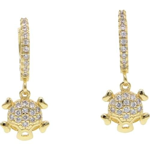 Cute Sea Turtle Earring Lovely Animal dangle Earring For Women Girl Trendy gold color Jewelry Shellhard